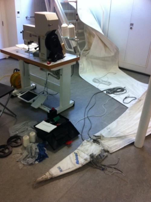 Sail Repair - Rainbow Warrior  © North Sails http://www.northsails.com/
